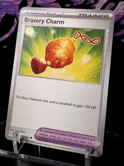 Pokemon TCG Paldea Evolved Uncommon Trainer Tool Bravery Charm 173/193 - Image 1