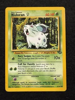 Pokemon Nidoran 57/64 Ink Dot Error from Jungle Unlimited in LP+/NM- condition! - Image 1