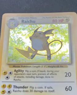 1999 Pokemon RAICHU - Holo 14/102 Base Set - Vintage - NM+ - Image 3