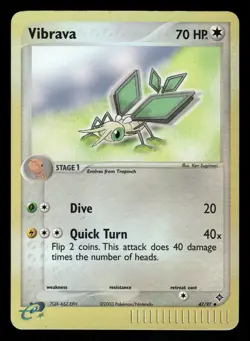 Pokemon Vibrava Uncommon Dragon 47/97 LP Reverse Holo - Image 1