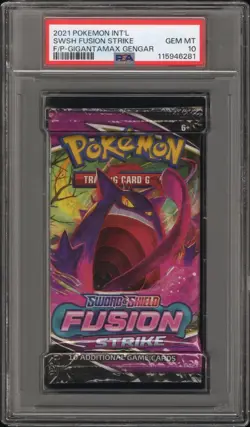 Pokemon Sword & Shield Fusion Strike Gigantamax Gengar Art Booster Pack PSA 10 9 - Image 1