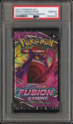 Pokemon Sword & Shield Fusion Strike Gigantamax Gengar Art Booster Pack PSA 10 9 - Image 2