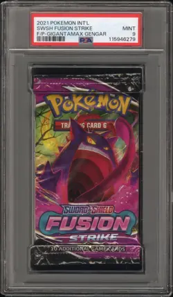 Pokemon Sword & Shield Fusion Strike Gigantamax Gengar Art Booster Pack PSA 10 9 - Image 3