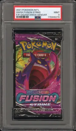 Pokemon Sword & Shield Fusion Strike Gigantamax Gengar Art Booster Pack PSA 10 9 - Image 4