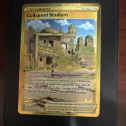 Pokemon Collapsed Stadium Trainer Stadium Secret Rare Holo 215/196 Lost Origin - Image 1