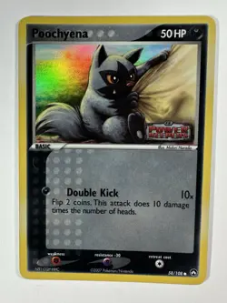 2007 Pokemon EX Power Keepers Poochyena-Reverse Holo #58/108 STAMPED - Image 1