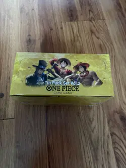 One Piece Card Game Tin Pack Set Vol 2 TS-02 Display Box of 12 Tins English - Image 1