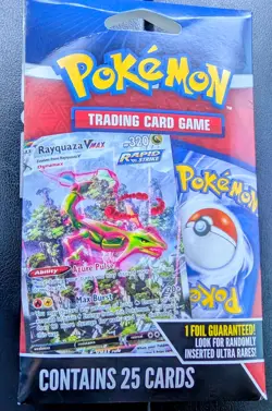 Pokemon Sealed TCG Rayquaza VMax w/24 Card & 1 Guaranteed Foil Walmart Exclusive - Image 1