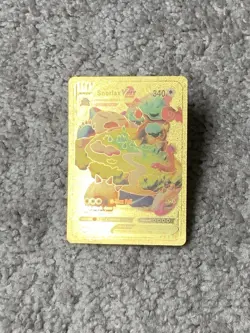 Snorlax VMax HP340 G-Max Fall Rare Gold Accent Foil Fan Art Card - Image 2