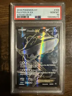 Pokemon TCG Steelix EX Full Art Rare Holo Card 108/114 PSA 10 XY Steam Siege - Image 1