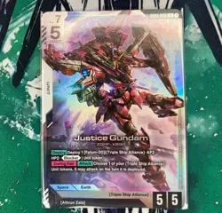 Justice Gundam LR GD01-066 Legend Rare – Newtype Rising Gundam Card Game - Image 1