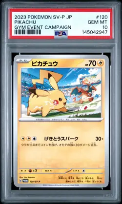 2023 POKEMON JPN SV-P PROMO GYM EVENT CAMPAIGN #120 PIKACHU PSA 10 - Image 1