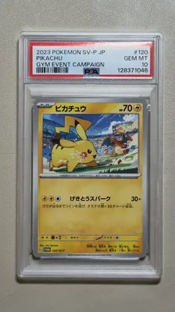 2023 POKEMON JPN SV-P PROMO GYM EVENT CAMPAIGN #120 PIKACHU PSA 10 - Image 1