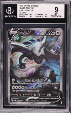 2022 Pokemon Sword & Shield Silver Tempest UR Lugia V #186 BGS 9 MINT - Image 1