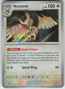 Noctowl (Master Ball Pattern) 078/131 Rare SV: Prismatic Evolutions Pokemon - Image 1