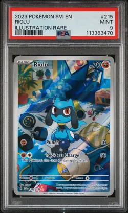 Riolu 215/198 Pokemon Scarlet & Violet #215 Illustration Rare MINT PSA 9 - Image 1