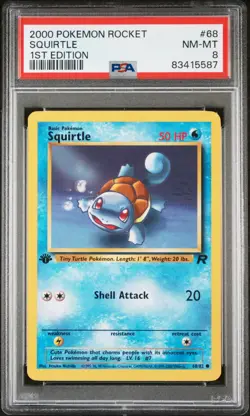 2000 POKEMON ROCKET 1ST EDITION #68 SQUIRTLE NM-MT PSA 8 - Image 1