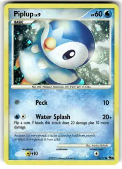 Pokemon TCG Piplup Pop Series 6 15/17 Common Water Basic Penguin Holo LP/NM - Image 1