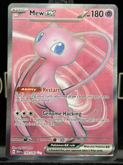 Pokemon TCG Mew Ex 193/165 Scarlet & Violet 151 Full Art Holo Rare 2023 NM - Image 3
