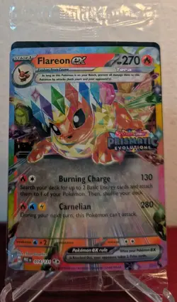 Pokemon Prismatic Evolutions Flareon ex 014/131 Surprise Box Stamped Sealed - Image 1