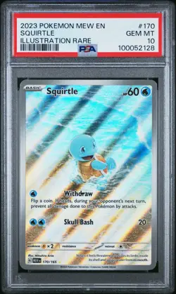 Squirtle 170/165 Illustration Rare Pokemon 151 Holo PSA 10 Gem Mint - Image 1