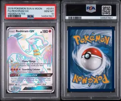 2019 Pokemon Hidden Fates Reshiram Full Art Shiny #SV51 PSA 10 Gem Mint - Image 3