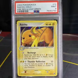 Pokemon PSA 9 MINT Raichu 12/112 EX Fire Red & Leaf Green Holofoil Rare 2004 - Image 1