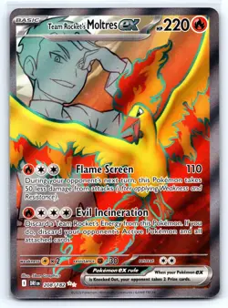 Pokemon Team Rocket's Moltres ex - SV10: Destined Rivals (DRI) Holo 208/182 NM - Image 1