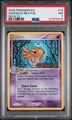 SHEDINJA REVERSE HOLO FOIL STAMPED #14 2005 POKEMON EX DEOXYS PSA 7 - Image 1