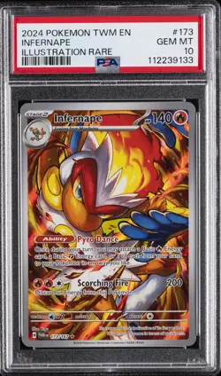 2024 POKEMON TWM EN-TWILIGHT MASQUERADE ILLUSTRATION RARE #173 INFERNAPE PSA 10 - Image 1
