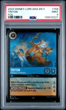 2024 DISNEY LORCANA EN 4-URSULA'S RETURN TRITON - CHAMPION OF ATLANTICA PSA 9 - Image 1