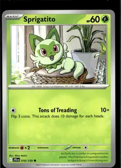Pokemon Sprigatito 016/159 Journey Together Non Holo Common 5 Card Lot - Image 1