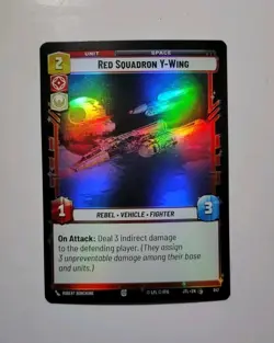 Star Wars Unlimited: JTL-Red Squadron Y-Wing FOIL #647 w/2 FREE cards - Image 1