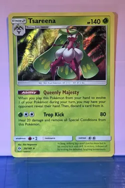 Tsareena 20/149 HOLO RARE Sun & Moon Pokemon TCG Card NM - Image 1