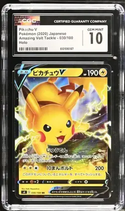 ⚡⚡⚡ CGC 10 Pikachu V 030/100 Amazing Volt Tackle s4 Pokemon Card - Image 1
