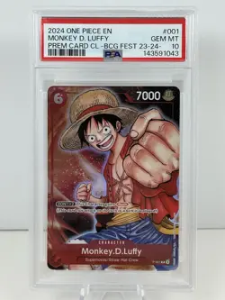 2024 ONE PIECE MONKEY D. LUFFY PSA 10 PREMIUM CARD COLLECTION BANDAI FEST 23-24 - Image 1