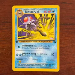 1st Edition Tentacruel 44/62 Uncommon Fossil Pokemon Card - Image 1