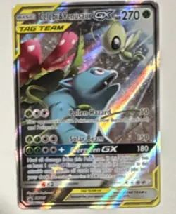 Pokemon Celebi & Venusaur GX SM167 Sm Promo TAG TEAM Holo Pokemon TCG Card - Image 1