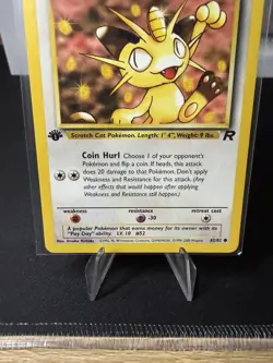 Meowth 1st Edition 62/82 Team Rocket Pokemon Card NM Vintage WOTC - Image 2