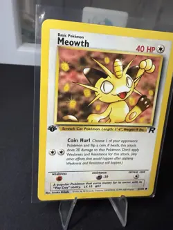 Meowth 1st Edition 62/82 Team Rocket Pokemon Card NM Vintage WOTC - Image 3