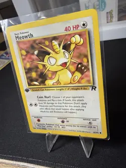 Meowth 1st Edition 62/82 Team Rocket Pokemon Card NM Vintage WOTC - Image 4