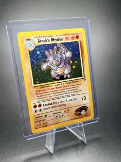 Pokemon Gym Heroes Brock's Rhydon 002/132 Holo Rare 80 HP Stage 1 Card - Image 1