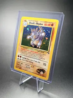 Pokemon Gym Heroes Brock's Rhydon 002/132 Holo Rare 80 HP Stage 1 Card - Image 2