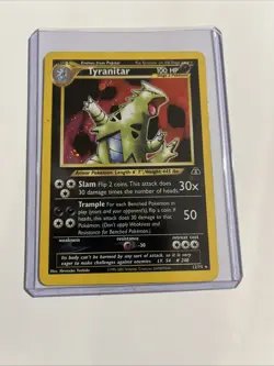 Pokemon TCG Tyranitar Neo Discovery Holo Unlimited Rare Card 12/75 *SWIRL* - Image 1
