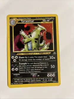 Pokemon TCG Tyranitar Neo Discovery Holo Unlimited Rare Card 12/75 *SWIRL* - Image 2