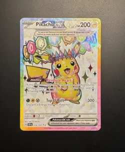 Pokemon Pikachu EX Surging Sparks SV08 Ultra Rare Full Art Holo Card 219/191 - Image 1