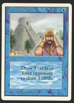 ***Unlimited Ancestral Recall (Light Corner Bend)*** MTG Magic Kid Icarus - Image 1