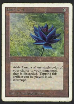 ***Unlimited Black Lotus (Roller Line & Indents)*** MTG Magic Kid Icarus - Image 1