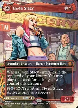 Gwen Stacy Borderless Marvel's Spider-Man MTG Magic The Gathering - Image 1