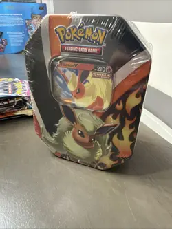 Pokemon TCG: Eevee Evolutions Tin - Flareon V - New & Sealed 4x Booster Packs - Image 1